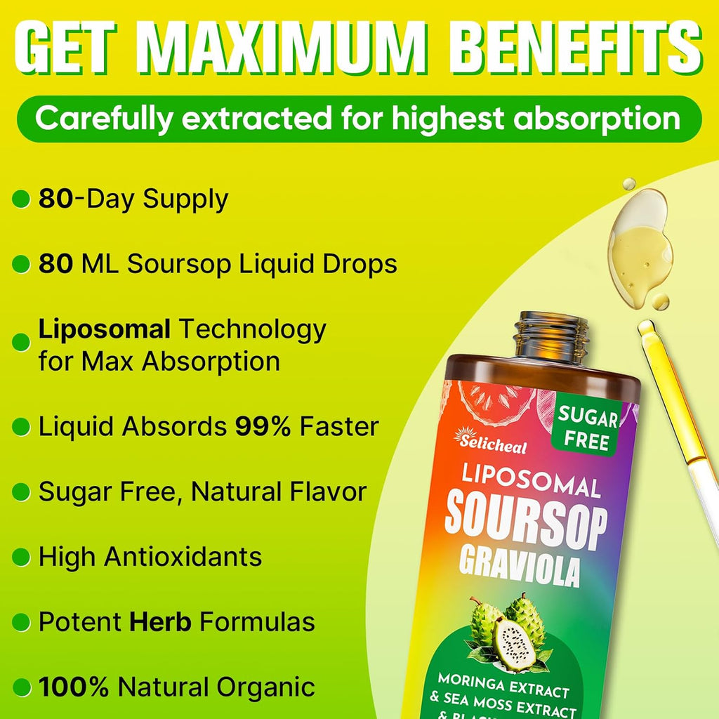 Soursop Bitters Líquido 10 en 1 con Extracto de Guanábana y Musgo de Mar - 80ml