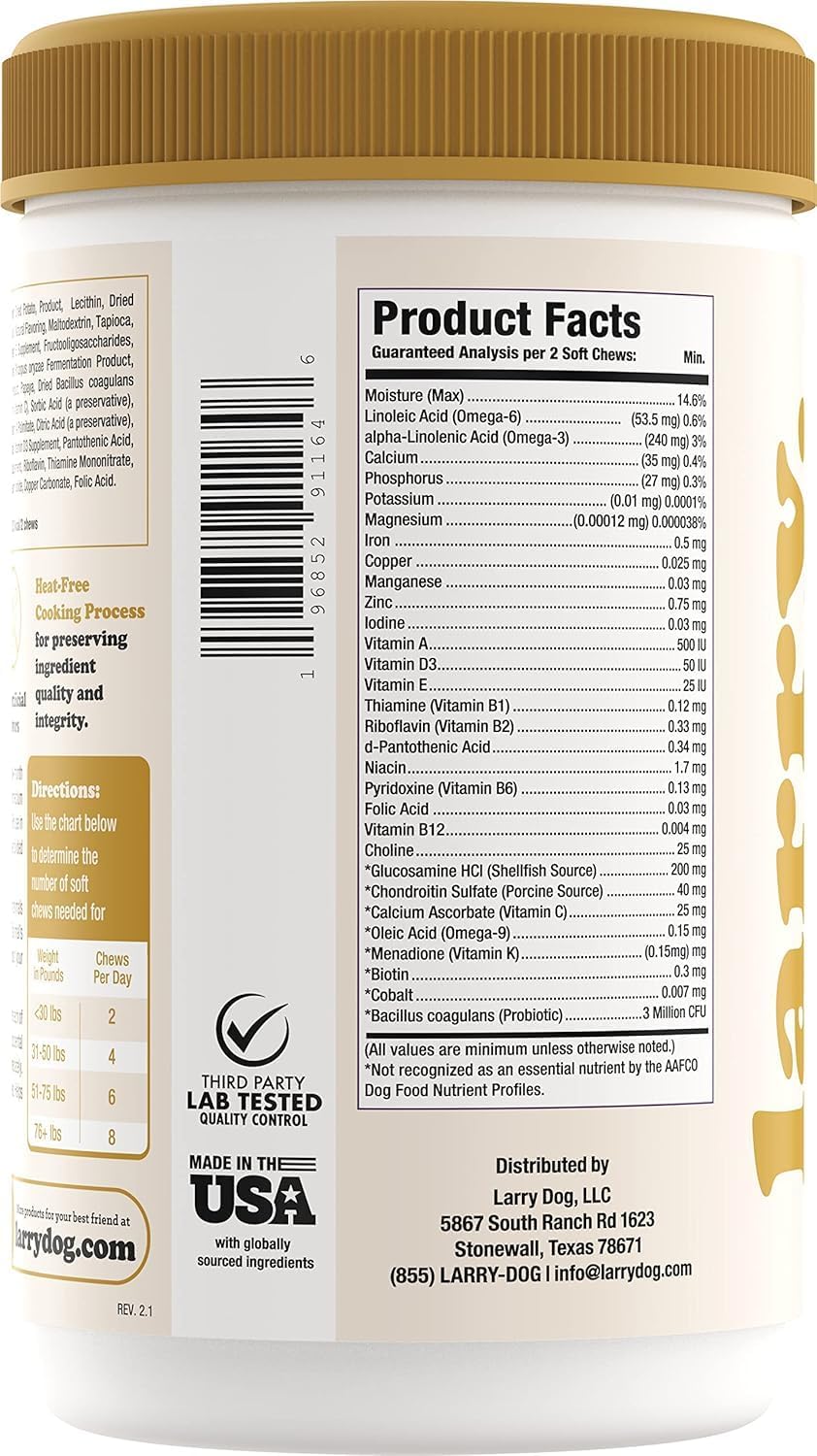 Larry Multivitamínico 8-en-1 para Perros - 60 Masticables