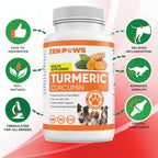 Cúrcuma (Turmeric) para Perros – 180 Comprimidos Sabor Pato – Fórmula Avanzada para Articulaciones con Piperina