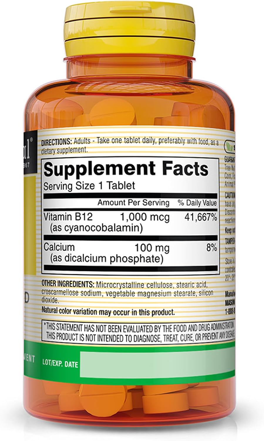Vitamina B12 1000 mcg con Calcio - 60 Comprimidos