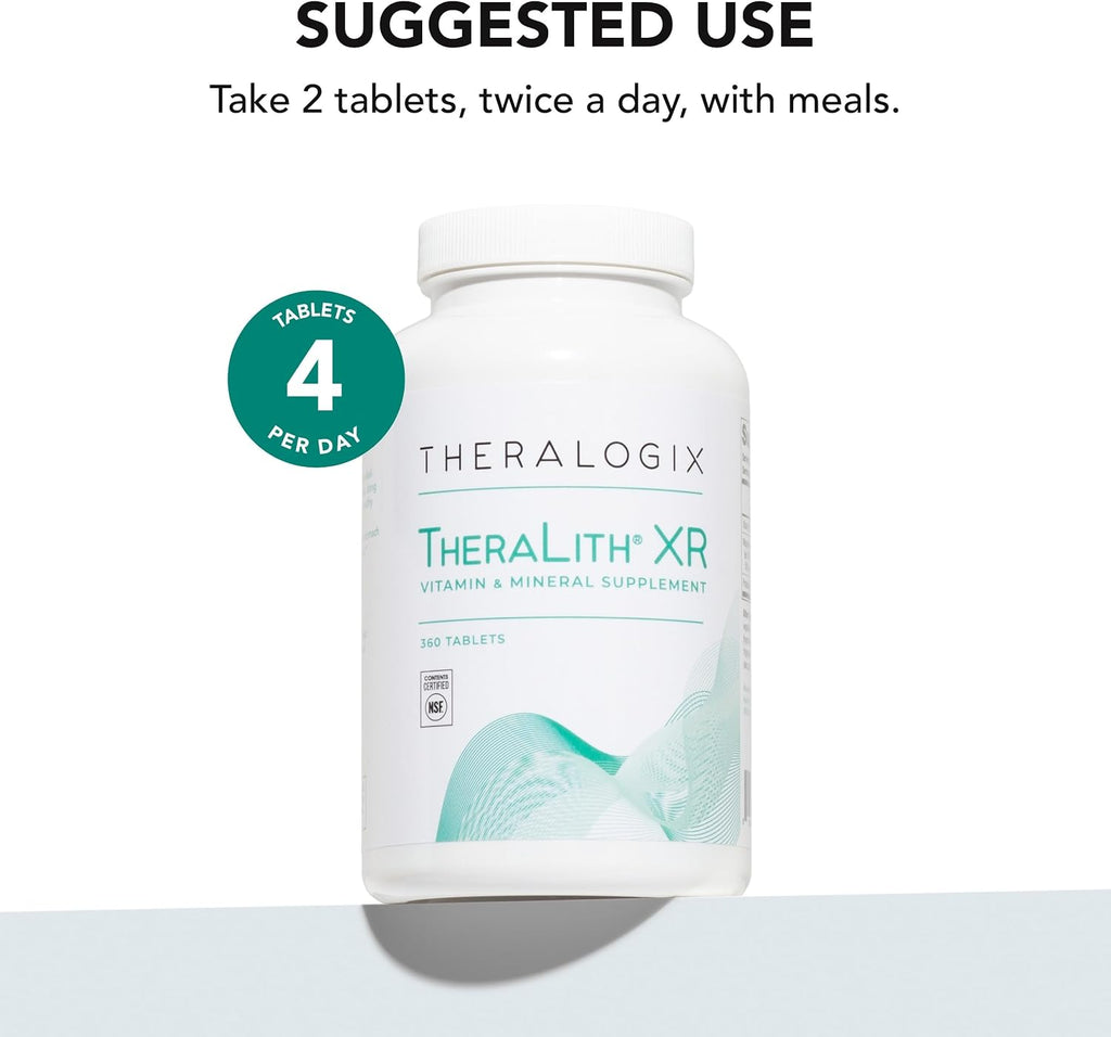 Theralogix TheraLith XR Suplemento de Vitaminas y Minerales - Apoya la Salud Renal - 360 Comprimidos