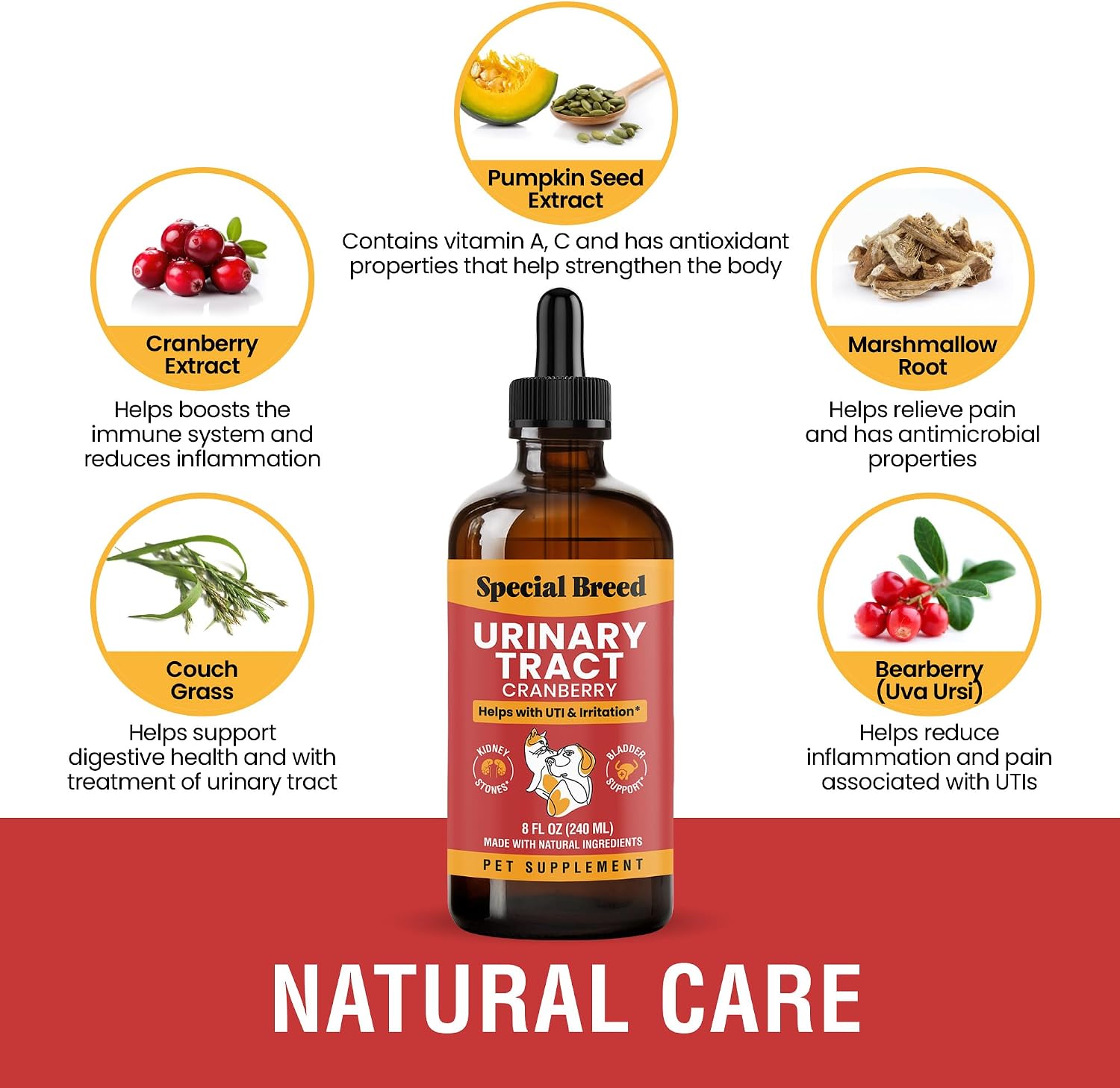Tratamiento para Infecciones Urinarias en Perros y Gatos – Alivio Natural con Gotas de Arándano – Apoyo Renal y de Vejiga – Ayuda con Incontinencia, Micción Frecuente, Cálculos en la Vejiga – Gotas para el Cuidado Renal de Mascotas