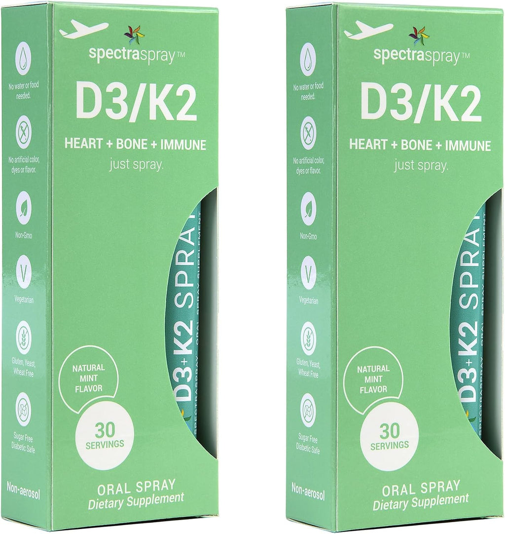 Spectraspray Vitamina D3 + K2 Spray (2 Paquetes) - 60 Días de Suministro
