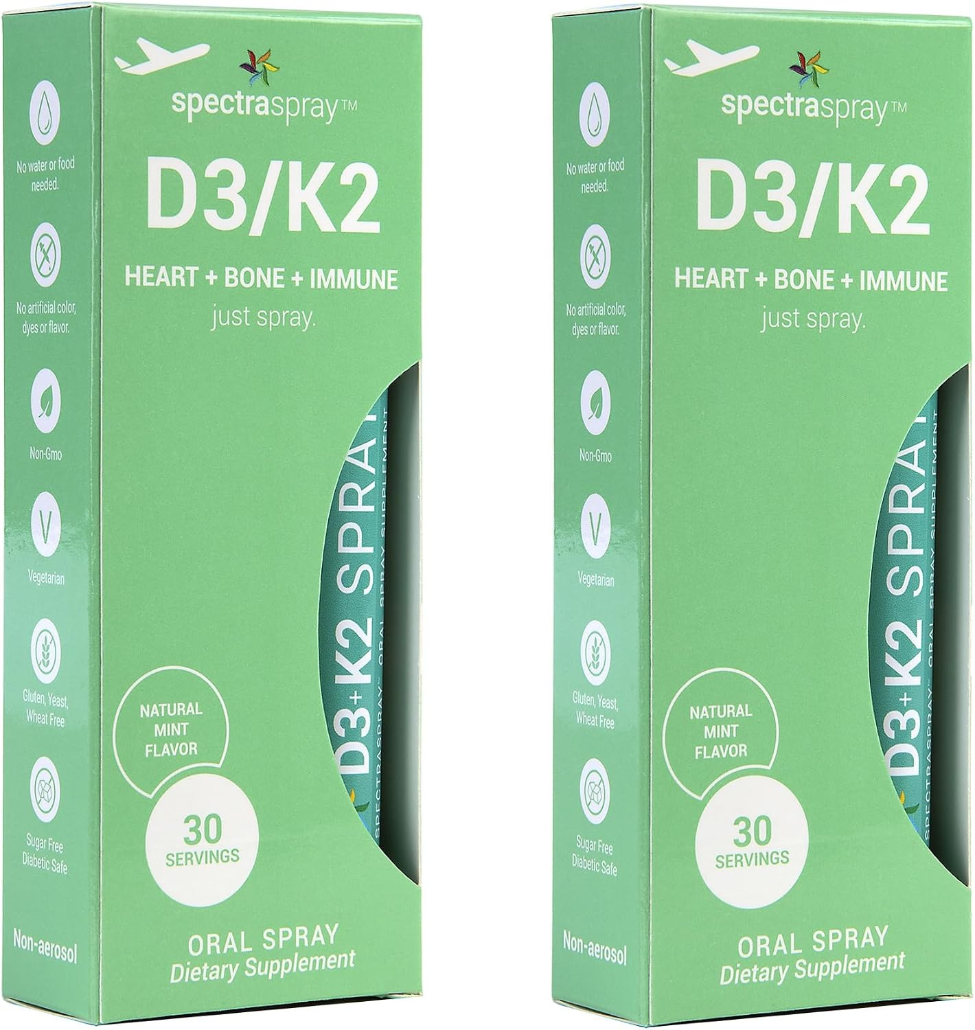 Spectraspray Vitamina D3 + K2 Spray (2 Paquetes) - 60 Días de Suministro