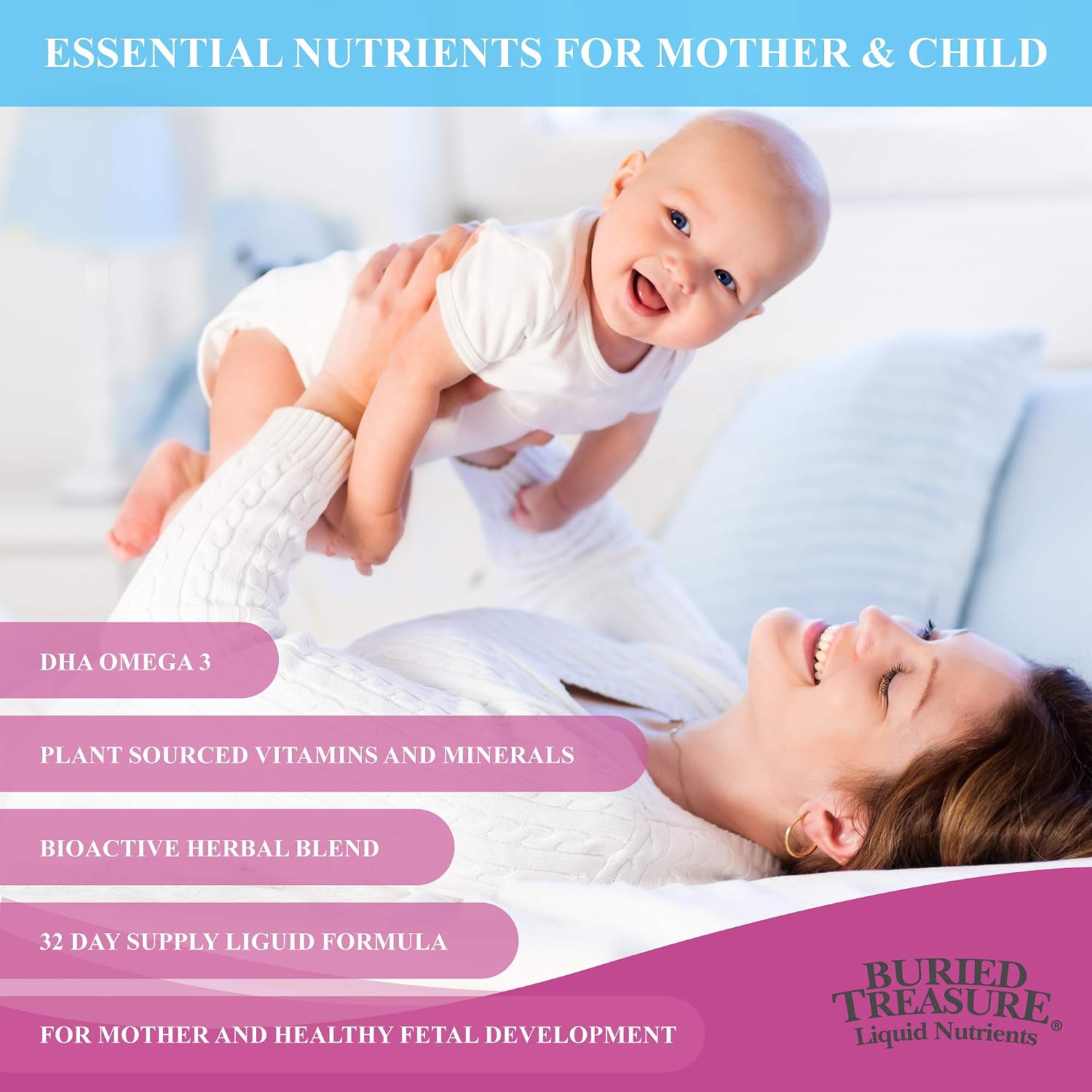 Buried Treasure Prenatal Plus DHA Complete - 473 ml (16 oz) Sabor Naranja Plátano