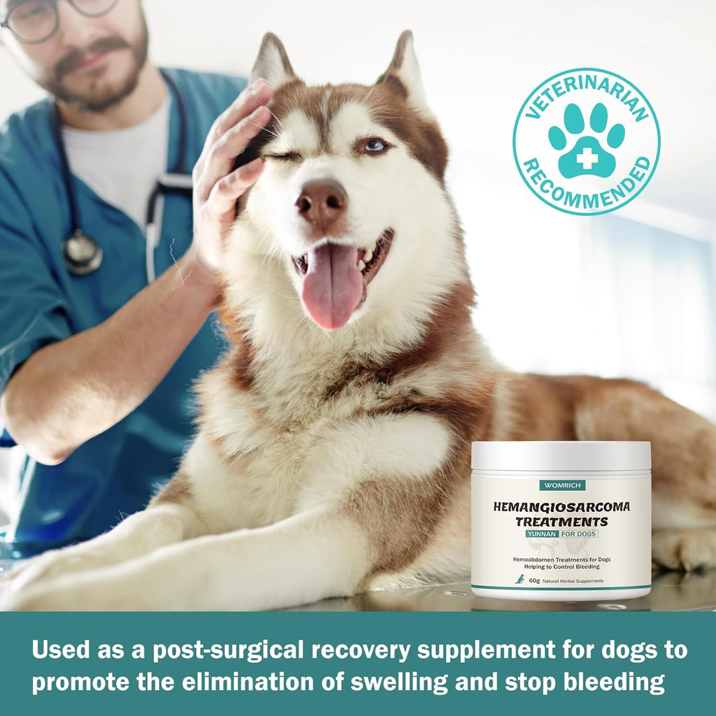 Quick Stop Bleeding para Perros, Polvo Natural de Yunnan Sanqi para Hemangiosarcoma, Sangrado Interno y Moretones - 60g