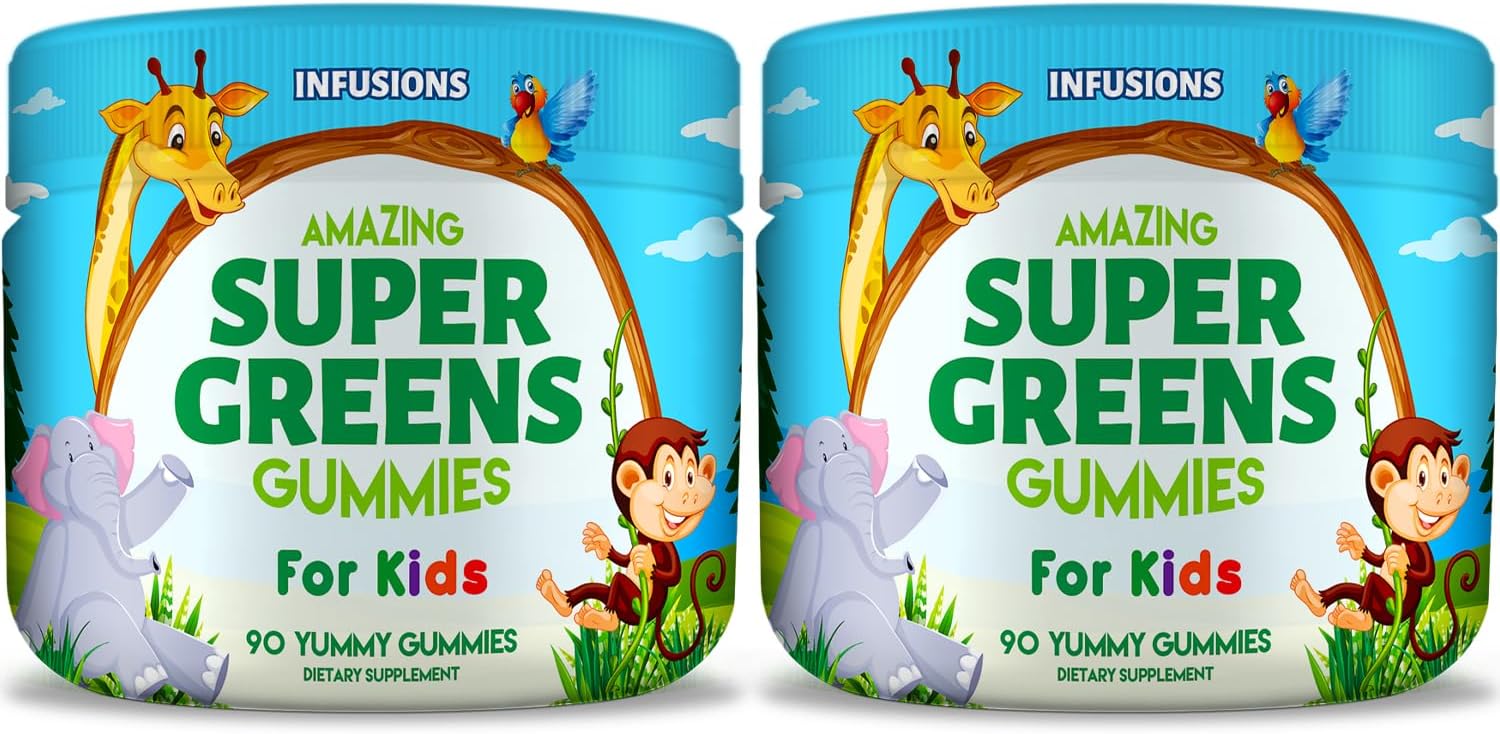 Infusions Super Green Gummies para Niños - 180 gominolas (pack de 2)