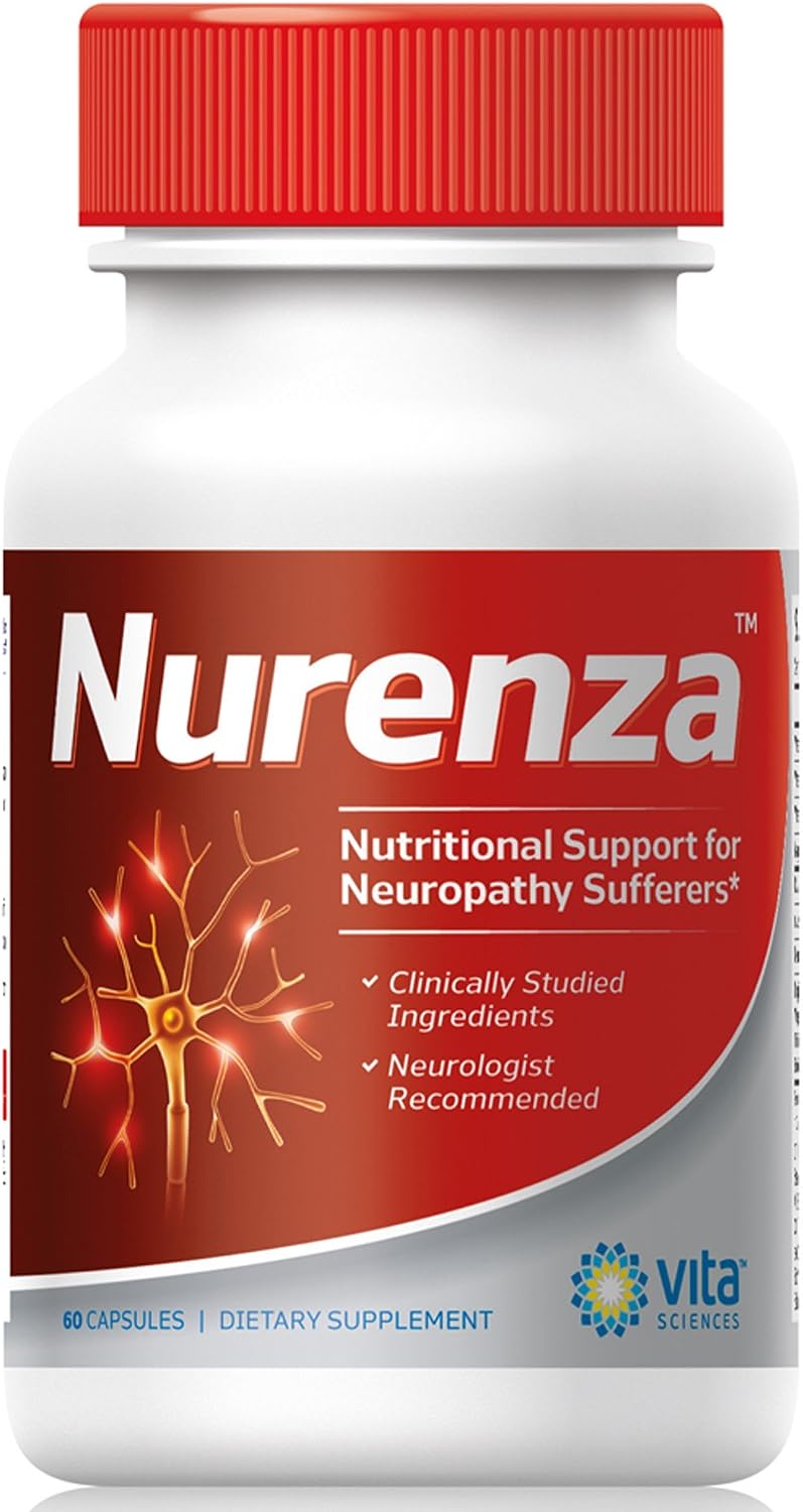 Vita Sciences Nurenza Nerve Health Supplement - Natural R-ALA 40x Stronger with Acetyl L-Carnitine and Benfotiamine - 60 Capsules