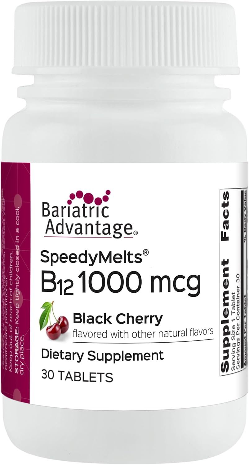 Bariatric Advantage SpeedyMelts B12 1000 mcg – Comprimidos de disolución rápida con ácido fólico, sabor menta, 90 unidades
