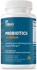 Dr. Tobias Probióticos 30 Mil Millones UFC, 10 Cepas, Liberación Dirigida, 60 Cápsulas