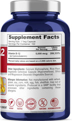 NusaPure Vitamina B12 5000 mcg - 150 Cápsulas Vegetales Vegano