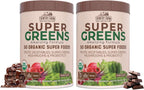 Country Farms Super Greens Sabor Natural, 50 Superalimentos Orgánicos, USDA Organic, Mezcla de Verduras, Frutas, con Fibra, Hongos y Probióticos, Apoya la Energía, 60 Porciones, 900g