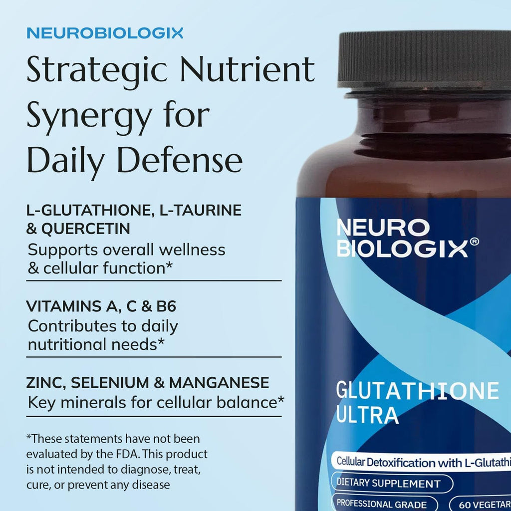 Neurobiologix Glutathione Ultra, Complejo Antioxidante con L-Glutation, Vitaminas y Minerales, 60 Cápsulas Vegetarianas