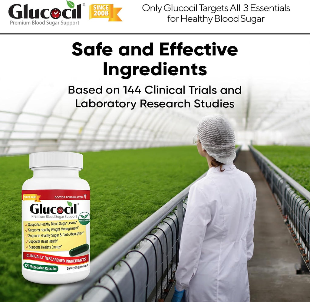 Glucocil – Cápsulas Vegetarianas para el Apoyo del Azúcar en Sangre