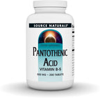 Source Naturals Ácido Pantoténico, Vitamina B5 500 mg - 200 Comprimidos Vegetarianos