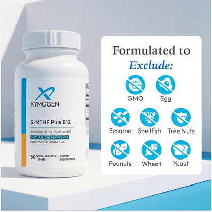 XYMOGEN 5-MTHF Plus B12 - Folato y Vitamina – Individuos mayores de 50 años, cuya absorción de B12 puede disminuir. – Image 6
