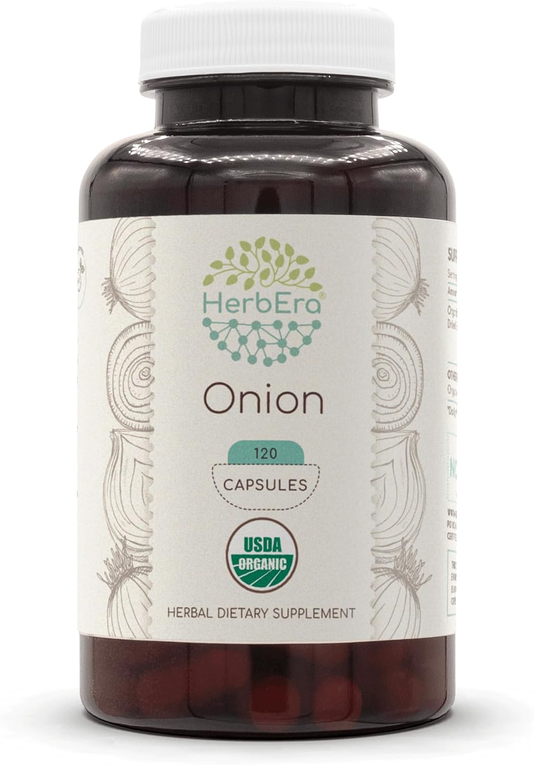 HerbEra Cebolla Orgánica USDA - 120 Cápsulas Vegetarianas
