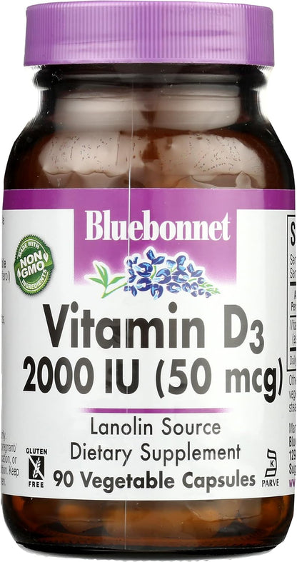 Bluebonnet Vitamina D3 2000 UI, 90 Cápsulas – Función muscular: Contribuye al funcionamiento normal de los – Image 3