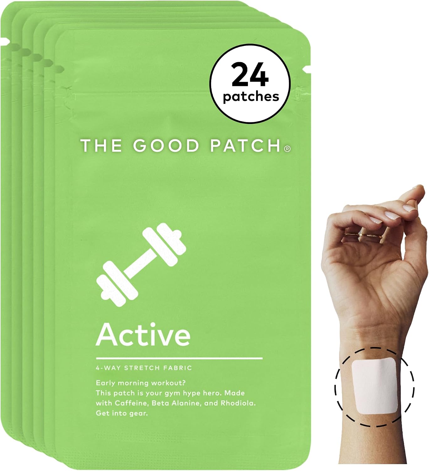 The Good Patch Weekday Hustle Duo - Parches de Vitamina B12 con Cafeína y Yerba Mate (8 unidades)