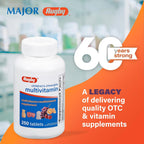 Rugby Laboratories Multivitamínico Masticable para Niños - 250 Comprimidos con Sabor a Frutas