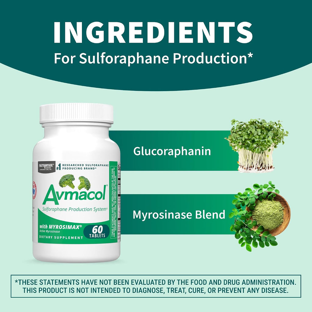 Avmacol 60 Comprimidos - Fórmula de Sulforafano con Glucorafanina y Mirosinasa Activa