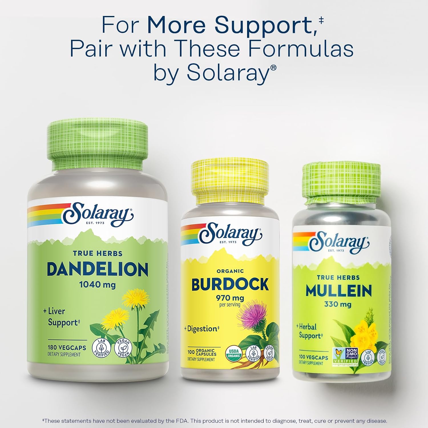 SOLARAY Raíz de Bardana Orgánica 970 mg - 100 Cápsulas