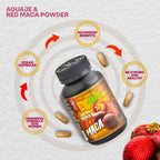 Amazon Andes Aguaje con Maca Roja 1000mg - Superalimento Peruano - 120 Cápsulas Vegetales