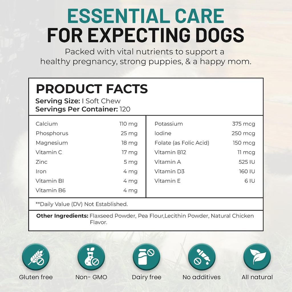 Mr Ros Multivitamínico prenatal masticable para perros - 120 comprimidos blandos