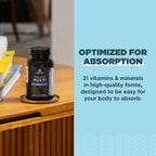 Ancient Nutrition Multivitamínico con 21 Vitaminas y Minerales, Apoyo Inmunitario, 90 Cápsulas