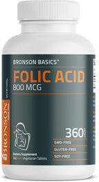 Bronson Ácido Fólico 800 mcg – 360 Comprimidos