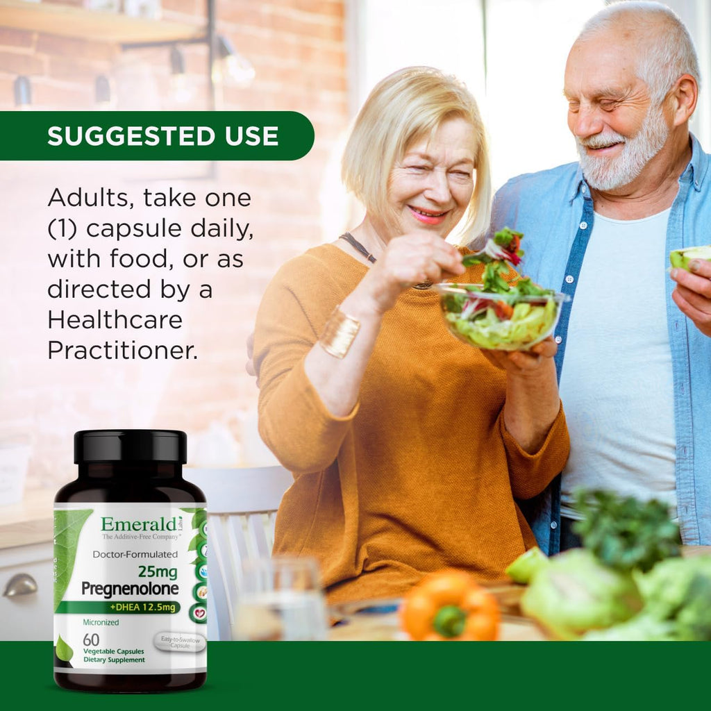 Emerald Labs Pregnenolona 50mg con DHEA 25mg - 60 Cápsulas
