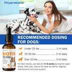 Suplemento Líquido de Biotina para Perros, 2000 mcg, con Colágeno y Vitaminas C y E, 59 ml