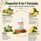 NEW ROOTS HERBAL Quercetin con Bromelina y Rutina - 90 Cápsulas Veganas
