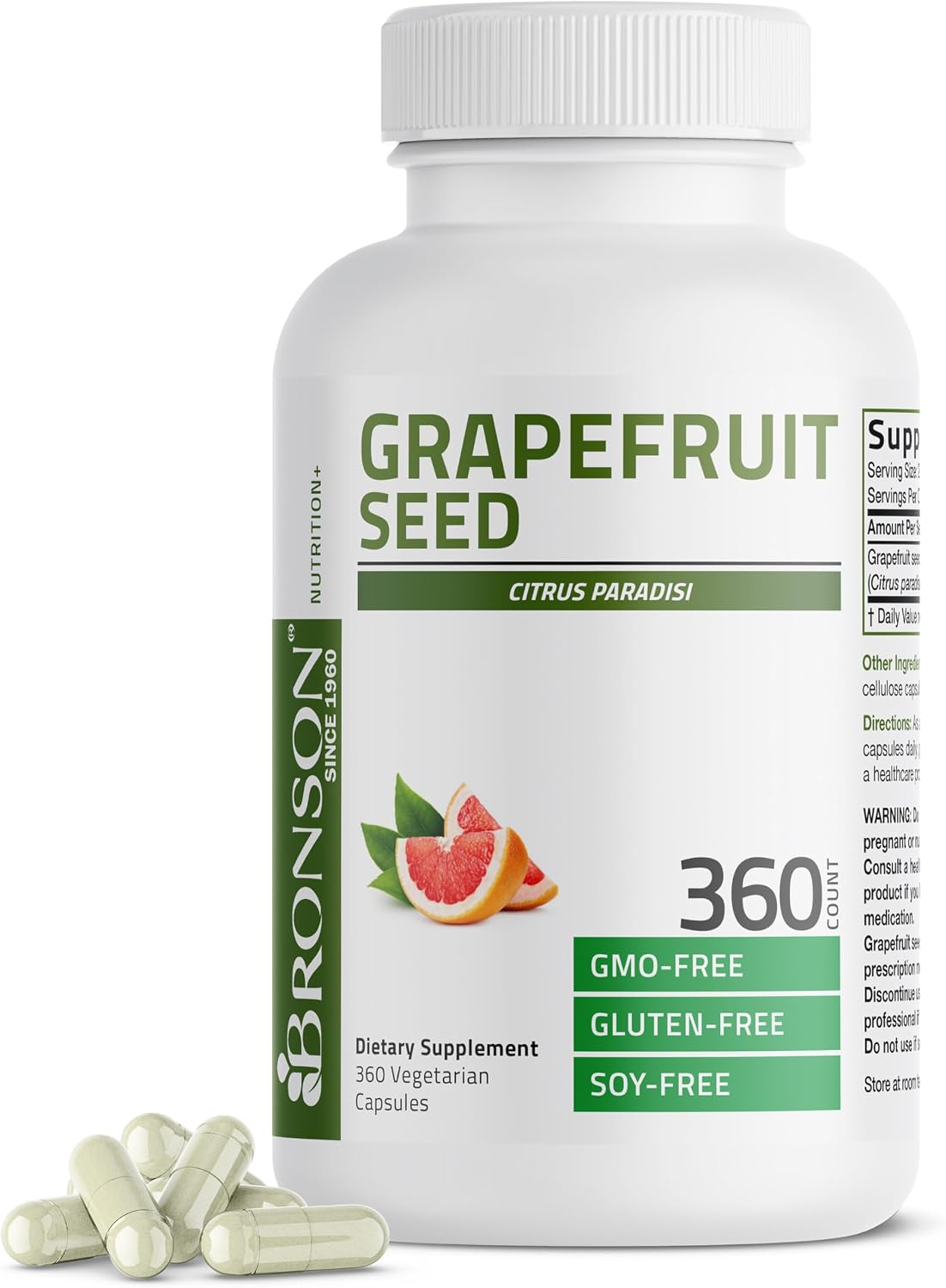 Bronson Extracto de Semilla de Pomelo (Citrus Paradisi) - 360 Cápsulas Vegetarianas