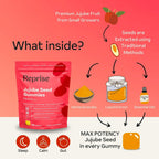 Reprise Jujube Seeds in Daily Gummies, 300 mg Full-Spectrum Jujube Seeds, Vegan, Gelatin Free, Peach Flavored, 40 Gummies