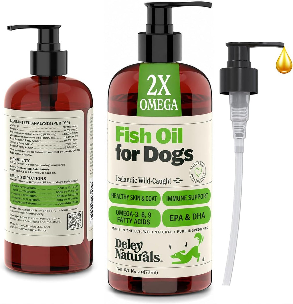 Deley Naturals Icelandic Fish Oil for Dogs - Omega 3 EPA/DHA - 473ml
