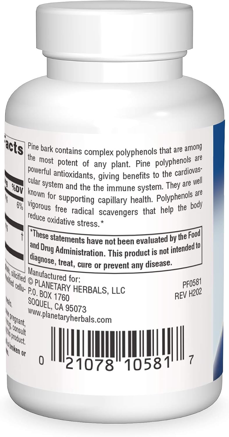 Planetary Herbals FS Extracto de Corteza de Pino - 150 mg, 60 Comprimidos