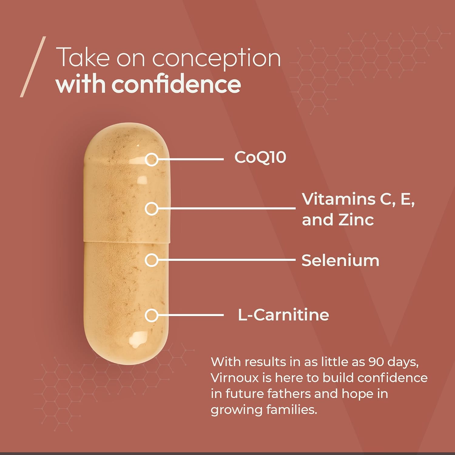 Virnoux: Suplemento de Fertilidad Masculina - Vitaminas Prenatales para Hombres, 30 Días