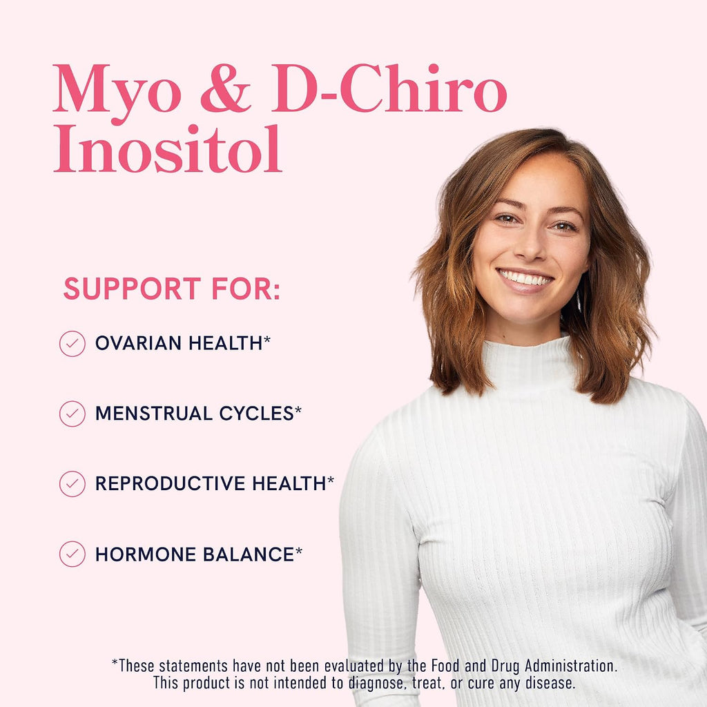 Myo-Inositol & D-Chiro Inositol 40:1 para Equilibrio Hormonal Femenino | Microgránulos | No GMO | 120 Cápsulas (1 Mes)