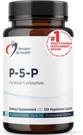 Designs for Health P-5-P - Vitamina B6 Activa (Piridoxal-5-Fosfato) 50 mg - 120 Cápsulas