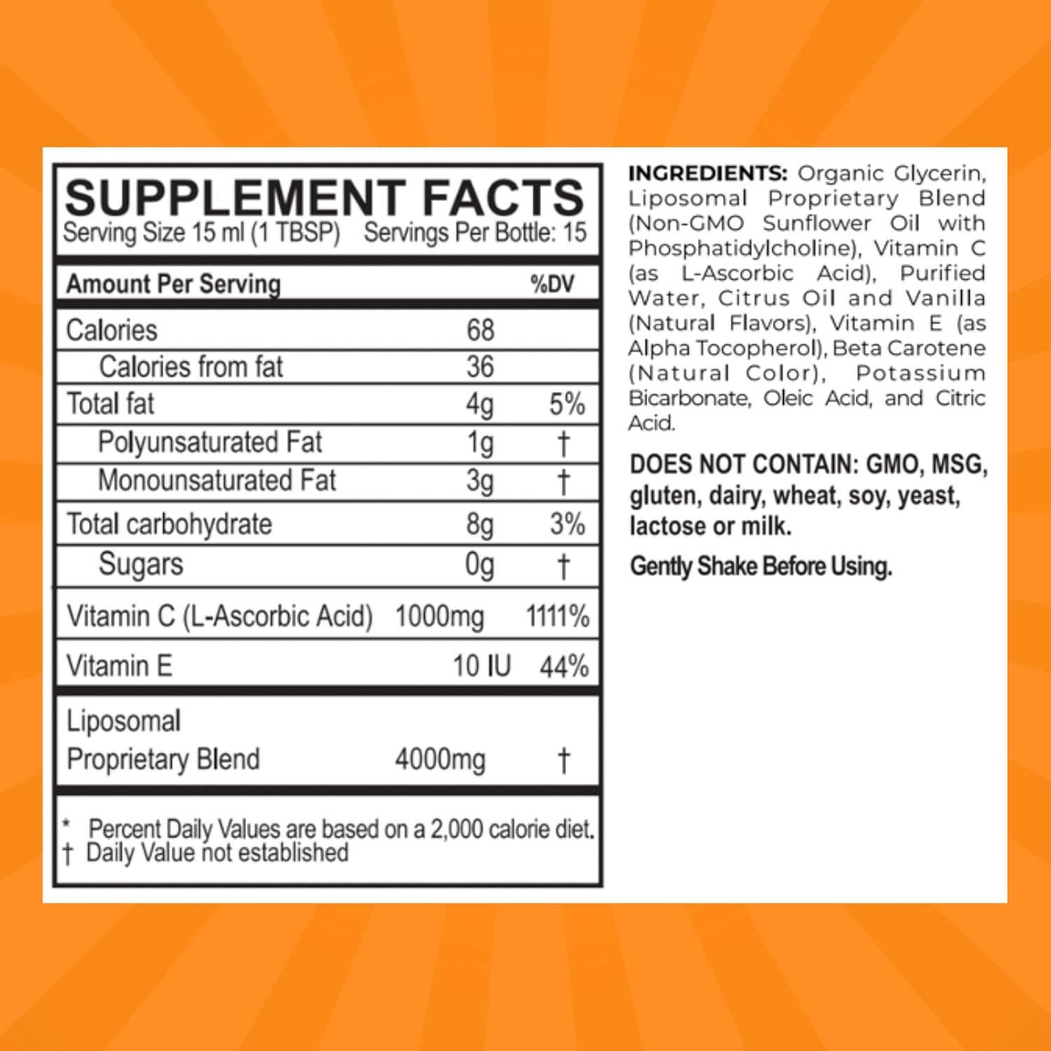PURALITY HEALTH Vitamina C Líquida 1000mg por Dosis, Absorción Liposomal Mejorada, No GMO, Sin Gluten, Vegano, 15 Días