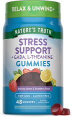 Nature's Truth Gominolas Anti-estrés con GABA, L-Theanine y Melisa - Sabor Limón Fresa - Sin Gluten y No OGM