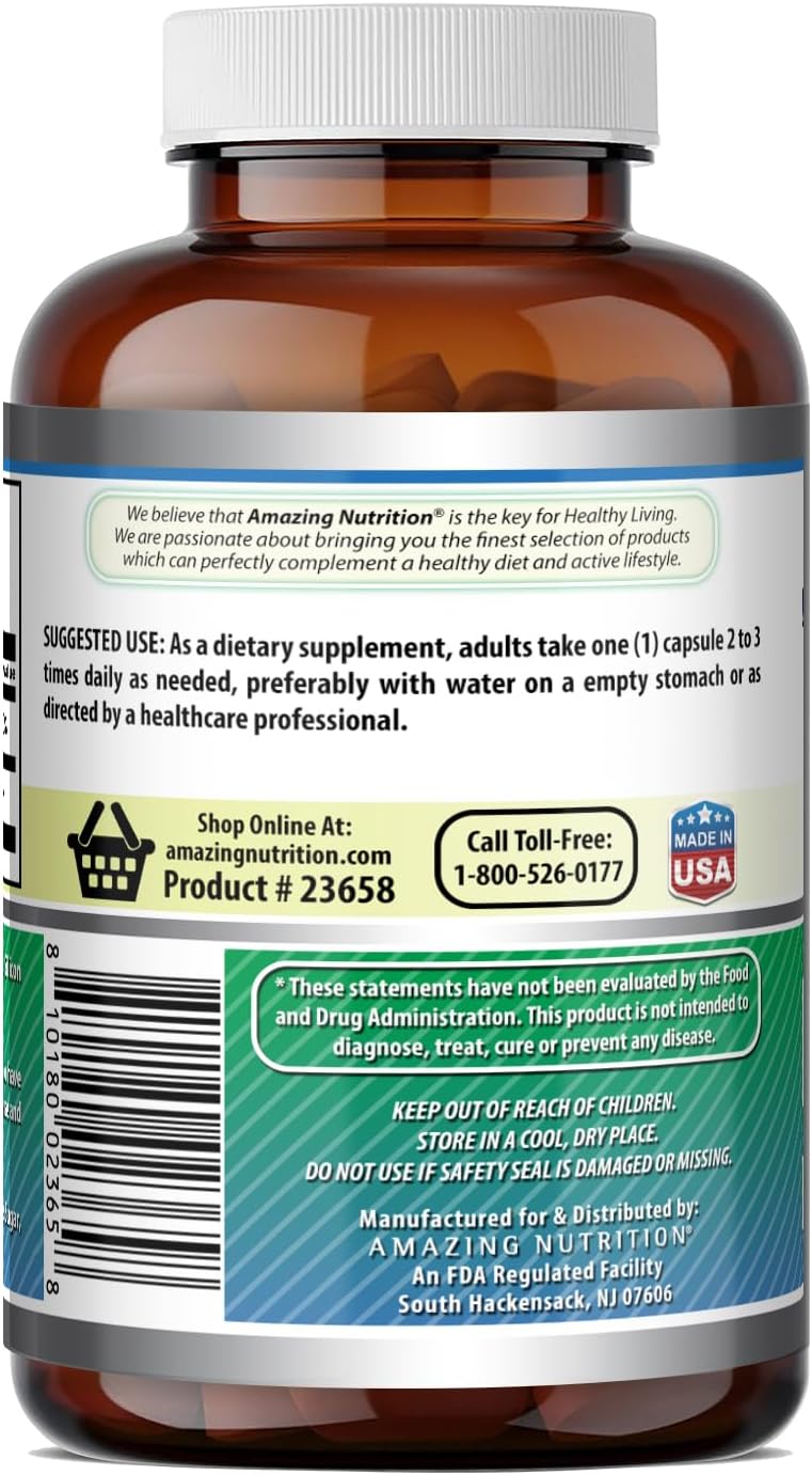 Amazing Formulas GABA con Vitamina B6 | 500 mg por Cápsula | 200 Cápsulas