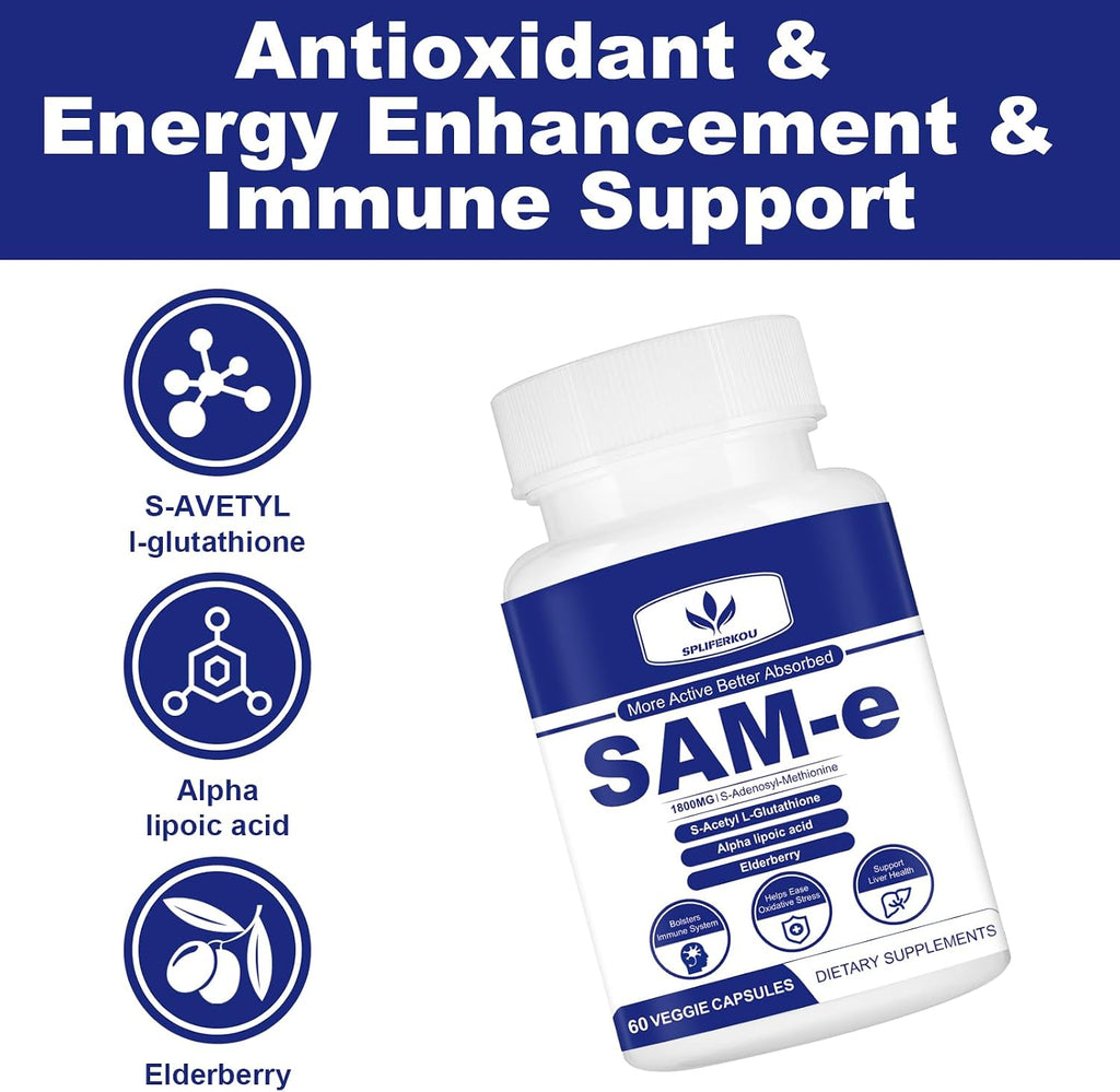 Spliferkou 3000MG SAM-e Complex, Suplemento de SAM-e, 120 Cápsulas