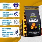 Cápsulas de Maca Negra, Roja y Amarilla Premium – 3000mg por Ración