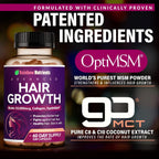 Vitaminas para el Crecimiento del Cabello para Mujeres con Biotina 10.000 mcg, Colágeno, OptiMSM, goMCT y Saw Palmetto - 2 Envases