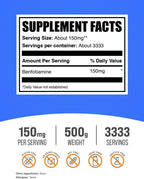 Benfotiamine Powder - Fat Soluble Vitamin B1 Supplement, 150mg per Serving, 500g