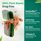 OZIVA Plant Based Hair Vitamins con Biotina, Omega-3 y Vitamina E, 60 Cápsulas