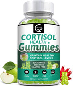 Gominolas de Cortisol Sin Azúcar, 9-en-1 para Mujer con Magnesio, Ashwagandha, Rodiola, Fosfatidilserina, L-Teanina, Pimienta Negra, Vitamina C y B6