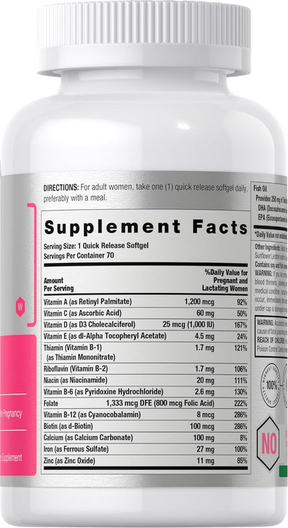 Horbäach Women's Prenatal Multivitamin with – Hierro: Ayuda a mantener niveles normales de energía al contribuir – Image 2
